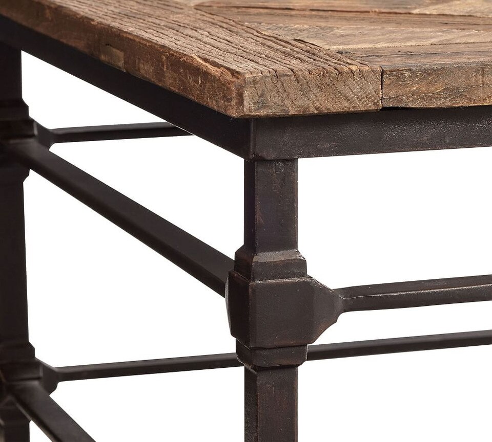 Parquet 60 cm Reclaimed Wood End Table Pottery Barn Australia